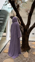 Abaya en mousseline Lilas