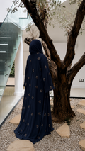 Abaya en mousseline Bleu foncé