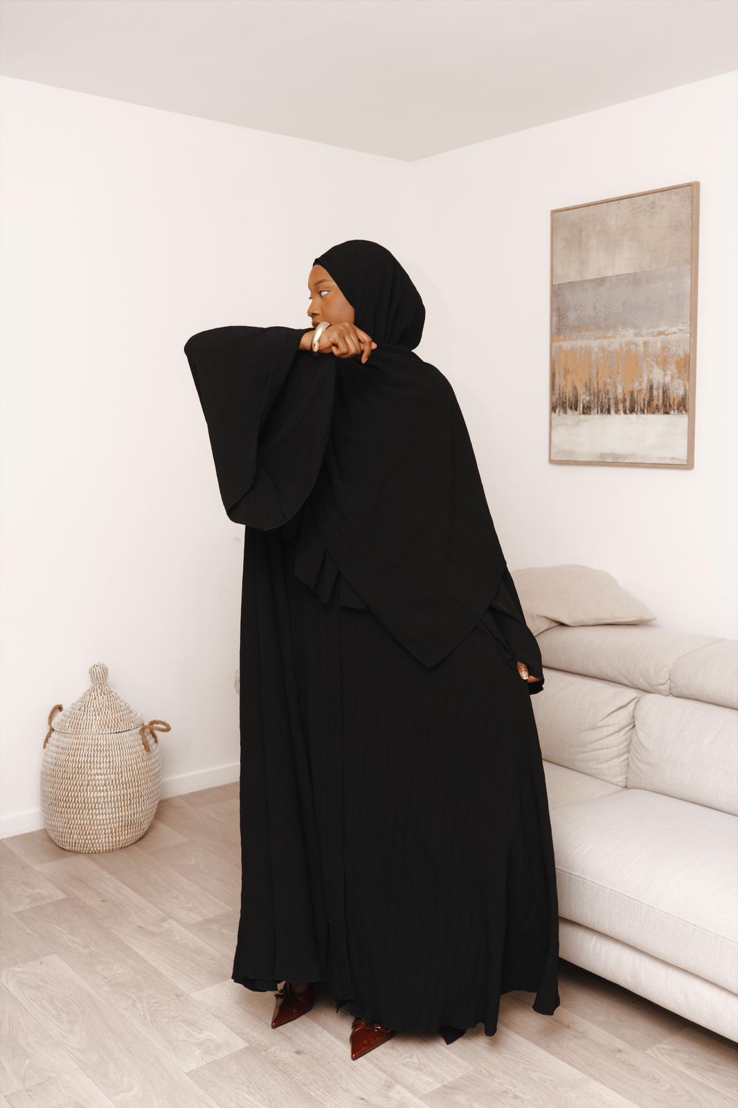 Abaya parapluie - Noir