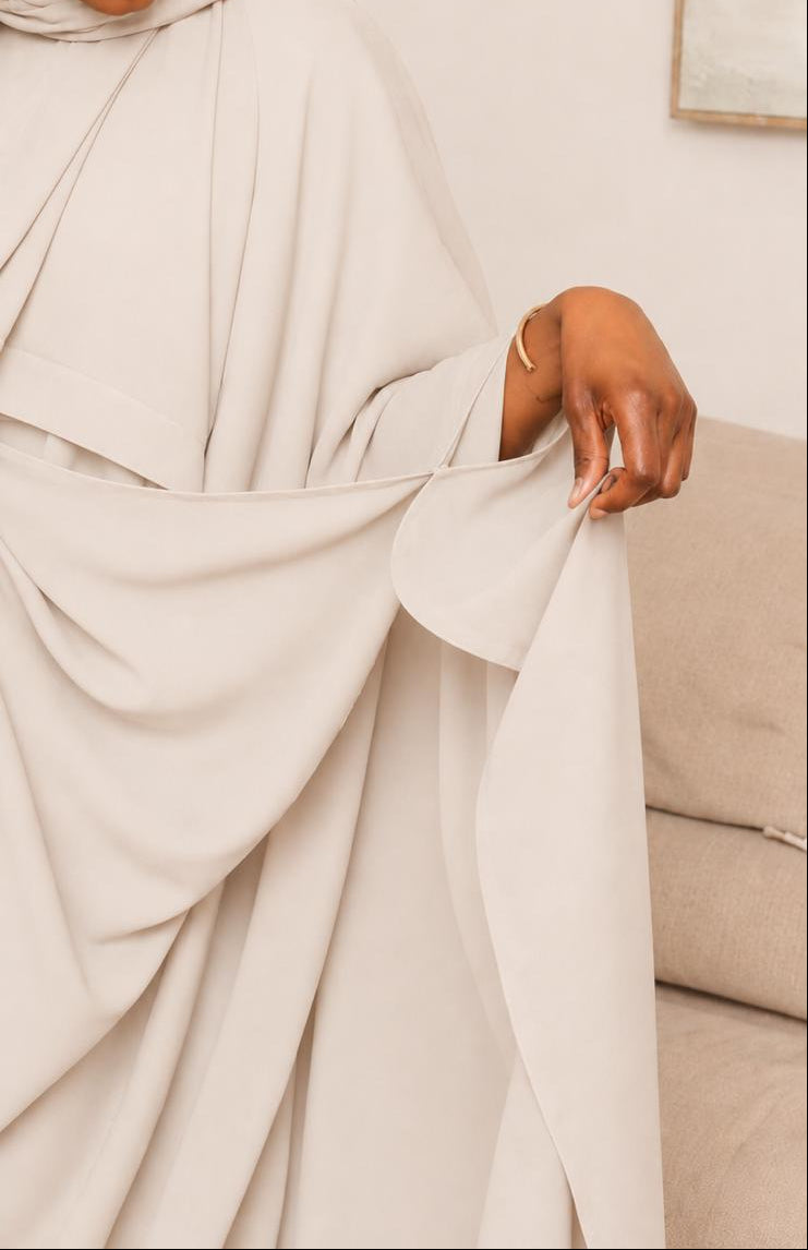 Abaya 3 pièces - Écru