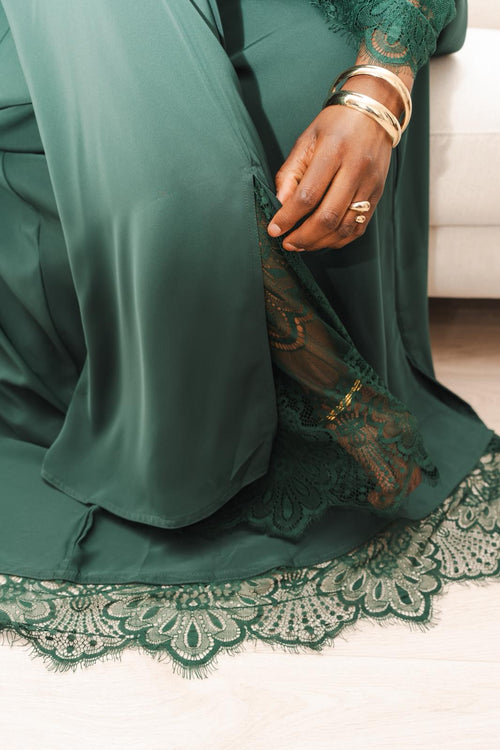 Abaya dentelle - Vert