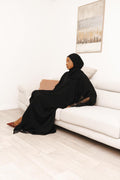Abaya dentelle - Noir